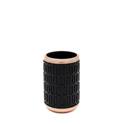 Aufbewahrungsbecher „Laila“ – Schwarz mit Roségold-Akzenten