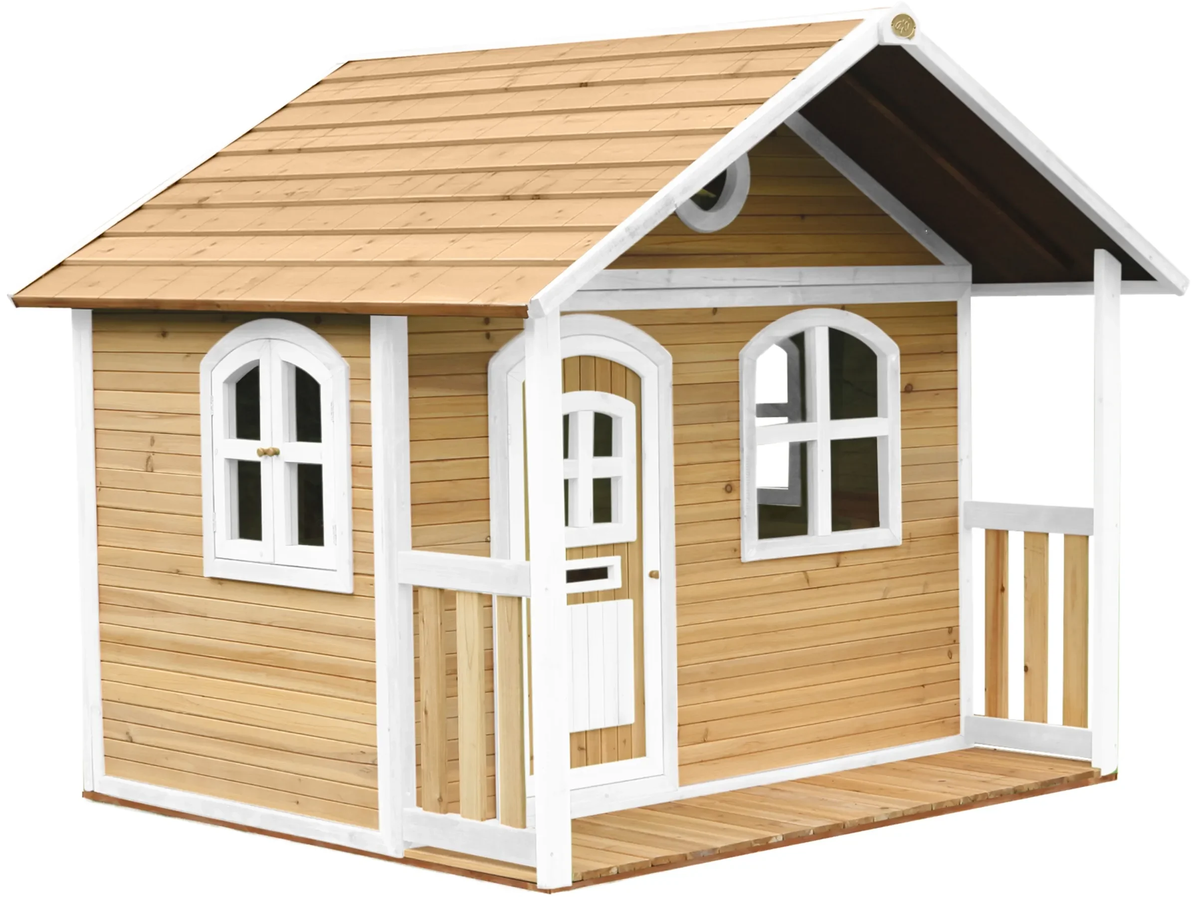 Axi Milan Spielhaus Braun Weiß Garten 191 x 202 x 180 cm