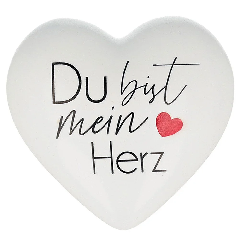 Deko-Herz mit Spruch – „Du bist mein Herz“, weiß