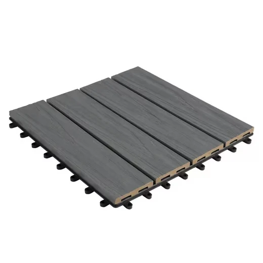 WPC-Klickfliese „Classic“ – 30×30 cm, Holzoptik Grau