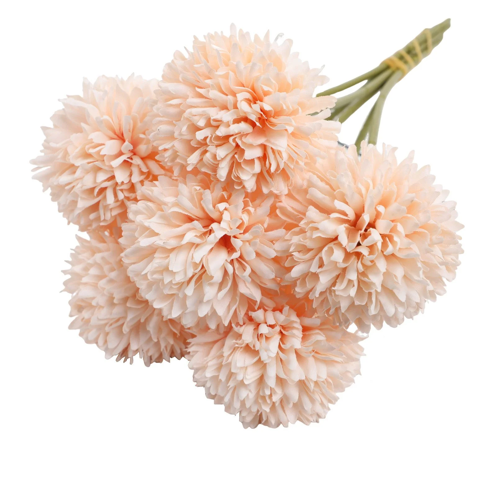 Kunstblumenstrauß aus Seiden-Chrysanthemen – 6 Stück, Hellrosa