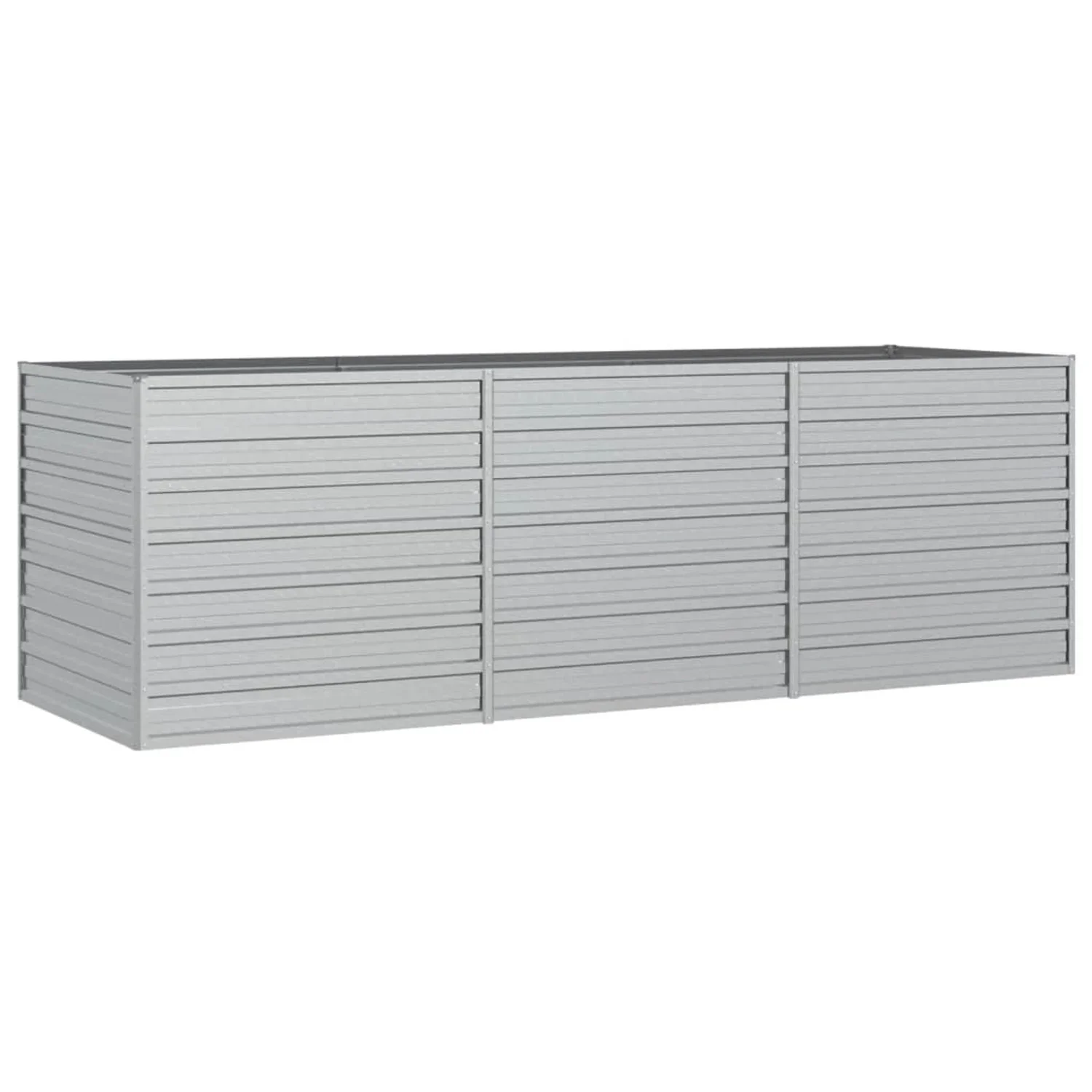 FURNICATO Garten Hochbeet 240 x 80 x 77 cm - verzinkter Stahl Silber