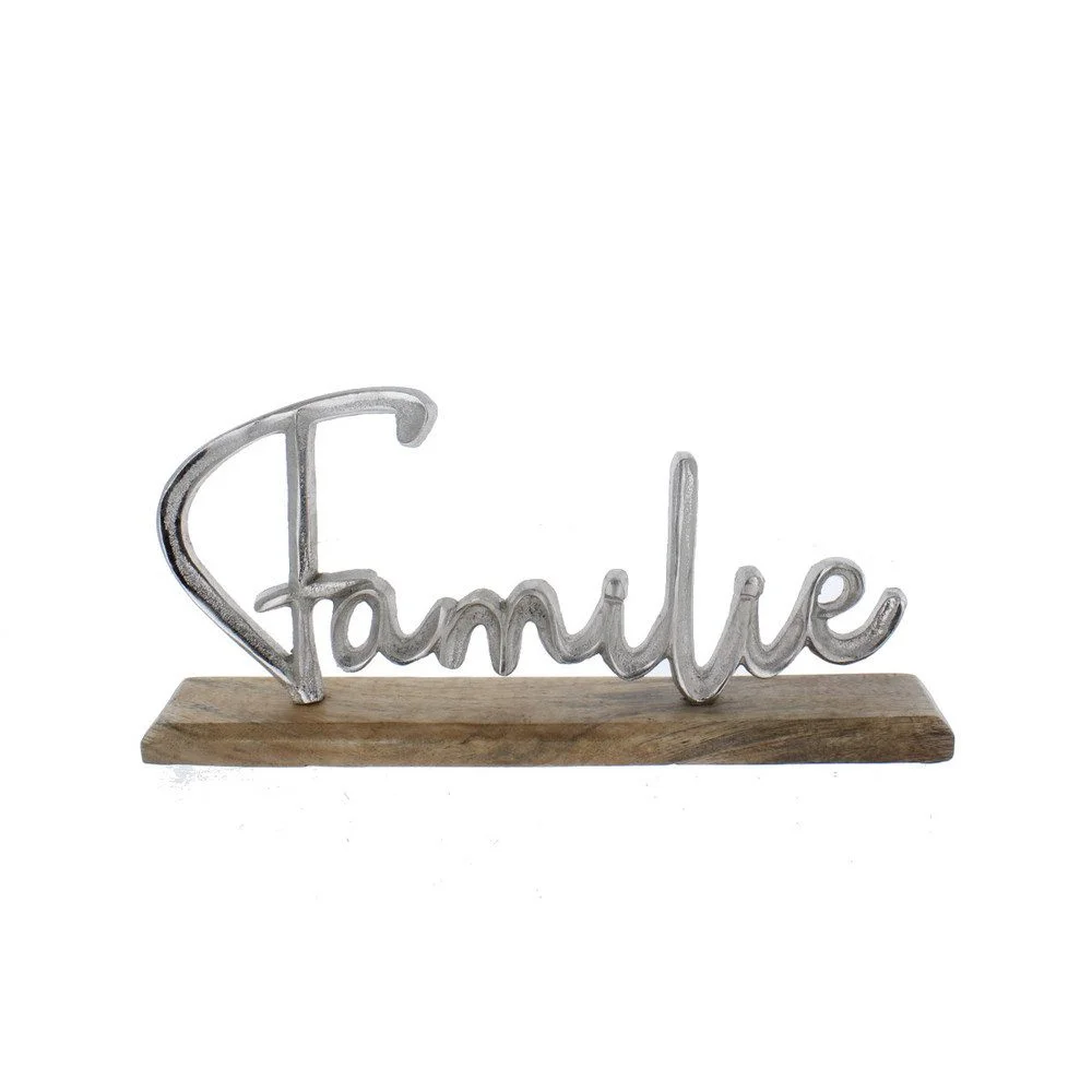 Deko-Schriftzug „Familie“ – Metall & Holz, 30,5 cm