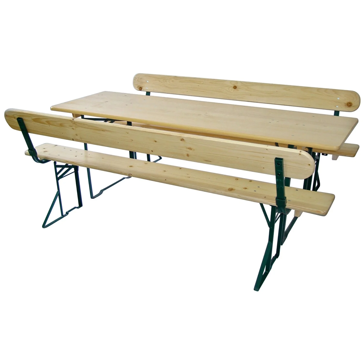 Bierzeltgarnitur mit Rückenlehne 70 cm Tisch klappbar