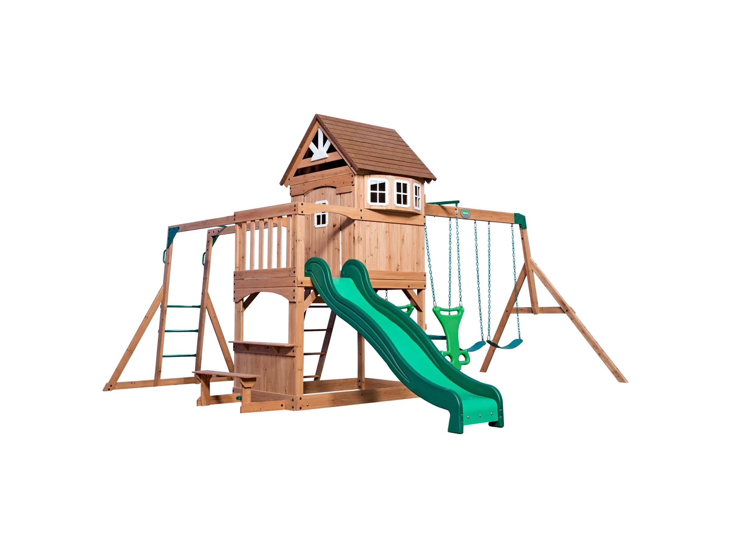 Backyard Discovery Montpelier Spielturm mit Schaukeln und Rutsche